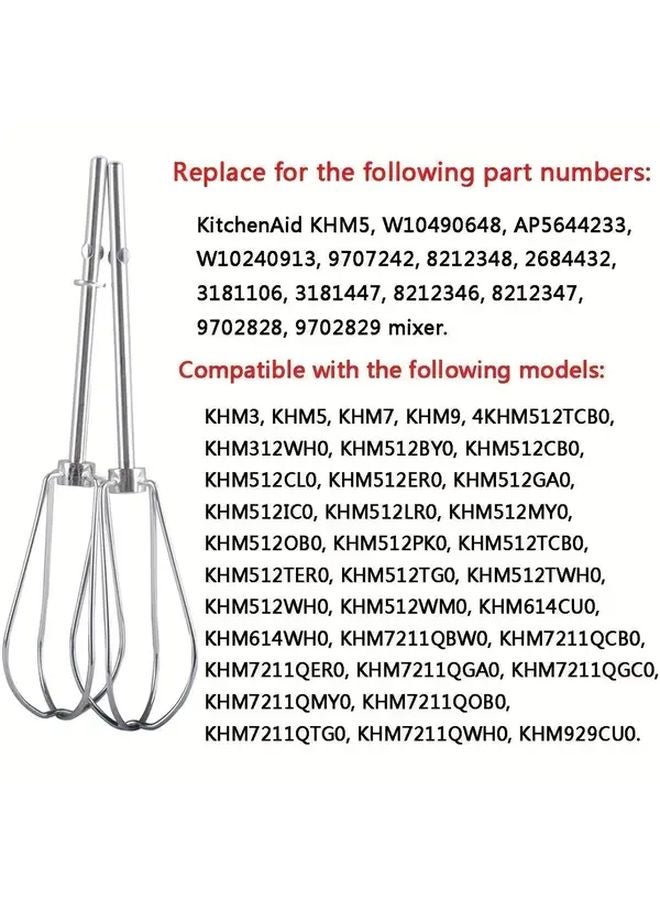 Stainless Steel Turbo Whisk Beaters Set Compatible with Hand Mixer Durable Kitchen Tool - Image 5
