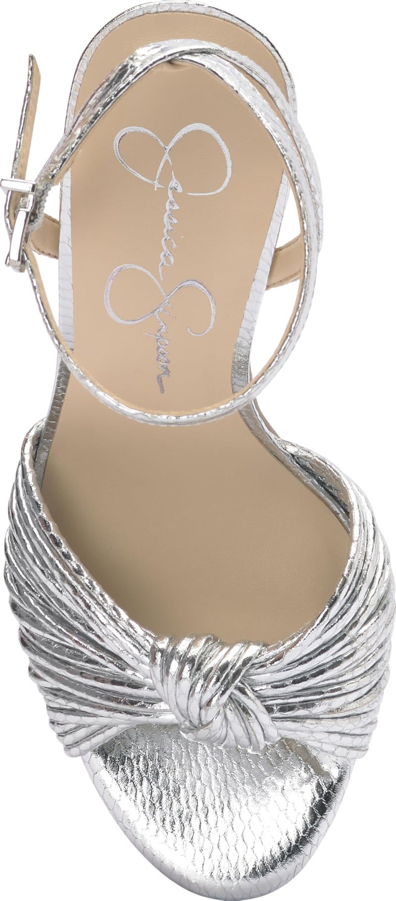 Jessica Simpson Womens Immie Platform Sandal with Ankle Strap, Silver, 7.5 - Image 5