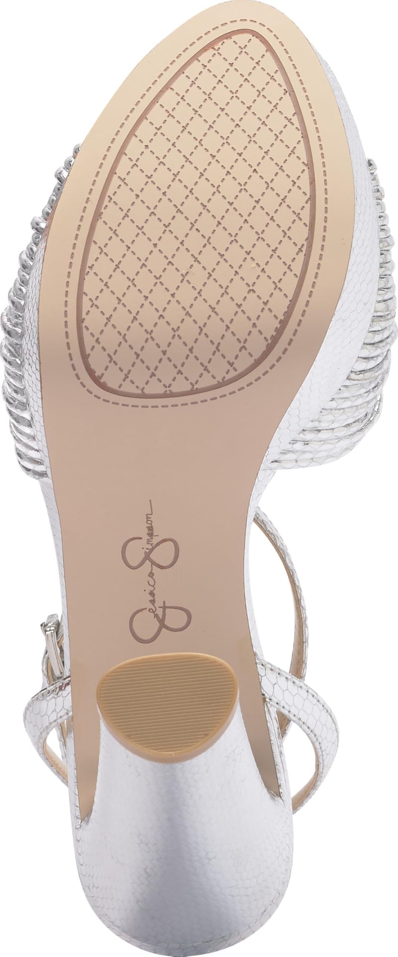 Jessica Simpson Womens Immie Platform Sandal with Ankle Strap, Silver, 7.5 - Image 4