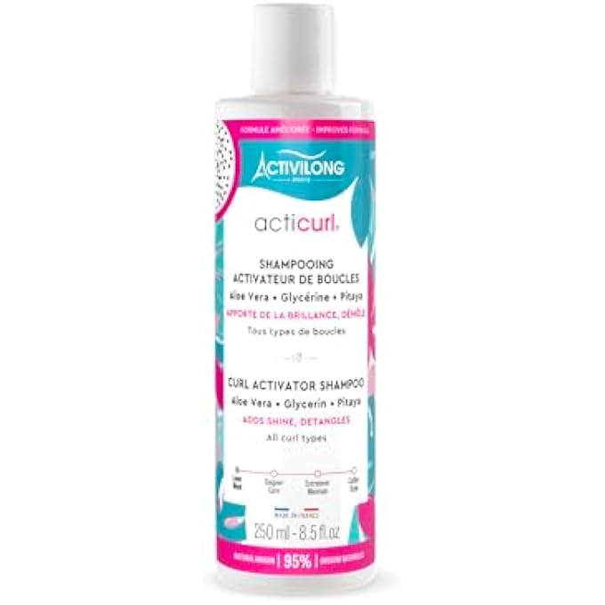 Activilong Acticurl Hydra Curl Activator Shampoo Ã¢â‚¬â€œ Gently Cleanses Your Curls Without Damaging Them Ã¢â‚¬â€œ Infused with Dragon Fruit/Pitaya and Aloe Vera Ã¢â‚¬â€œ Moisturize, Shape, and Boost Your Curls Ã¢â‚¬â€œ 250 ml.