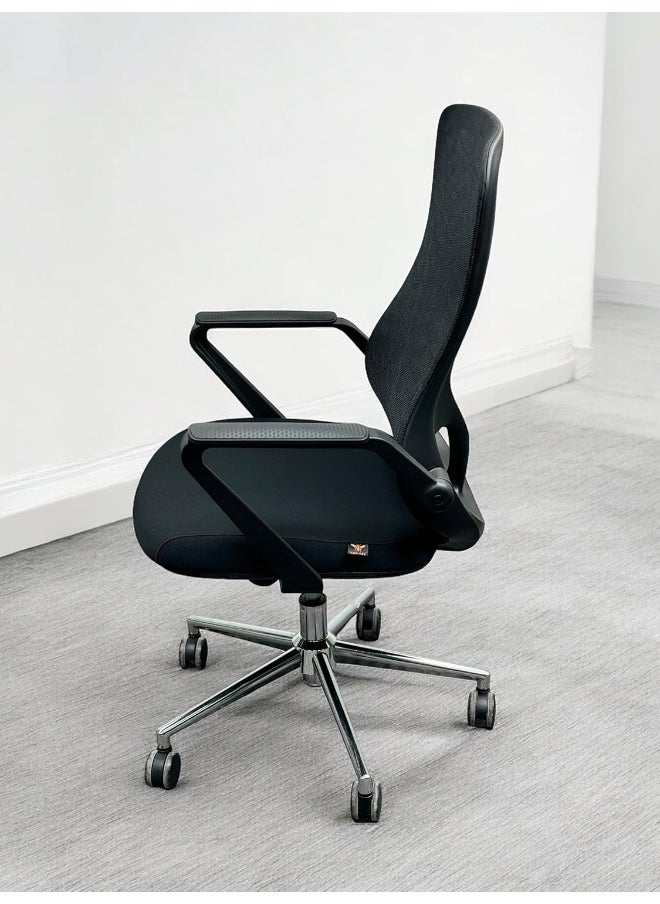 MAF furniture MAF FURNITURE Ergonomic Executive Office Chair, Office Chair Computer Chairs Home Office Chair Wide Seat With Large Headrest Modern Desk Chair Lumbar Support Mesh Chair -7375 BLACK  - Image 2