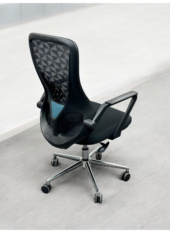 MAF furniture MAF FURNITURE Ergonomic Executive Office Chair, Office Chair Computer Chairs Home Office Chair Wide Seat With Large Headrest Modern Desk Chair Lumbar Support Mesh Chair -7375 BLACK  - Image 3