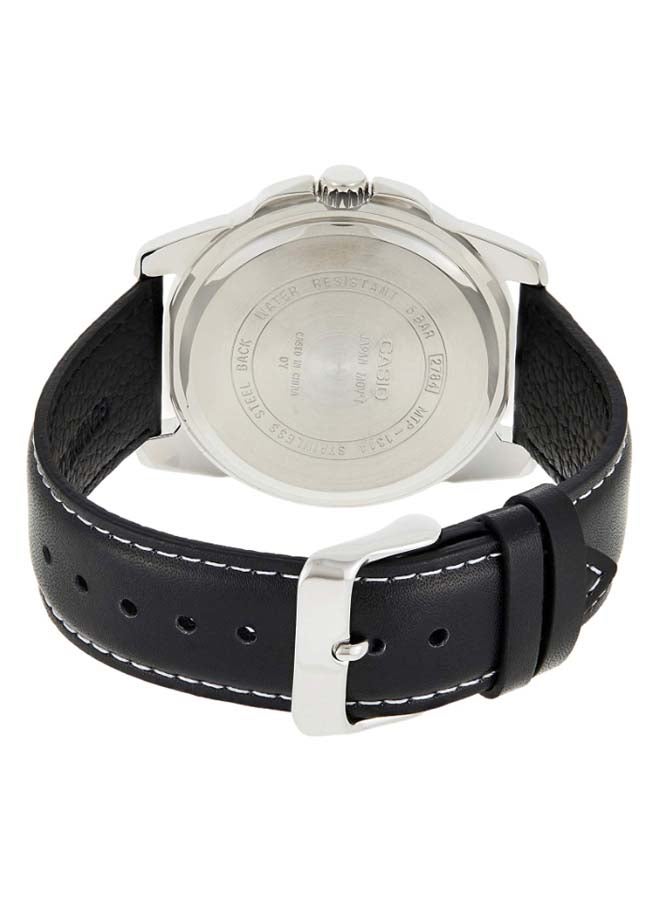 CASIO Men Leather Analog Wrist Watch MTP-1314L-8AV - 45 mm - Black - Image 2