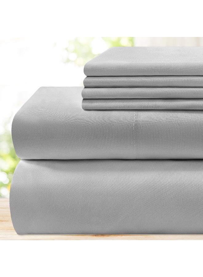 BYSURE Hotel Luxury Bed Sheets Set 6 Piece(Full, Light Gray) - Super Soft 1800 Thread Count 100% Microfiber Sheets with Deep Pockets, Wrinkle & Fade Resistant - Image 1