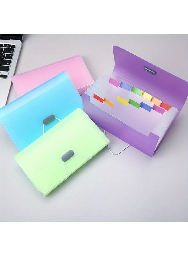 A6 Expanding File Folder Organizer With Elastic Closure Transparent Document Clips Multi Color - Image 2