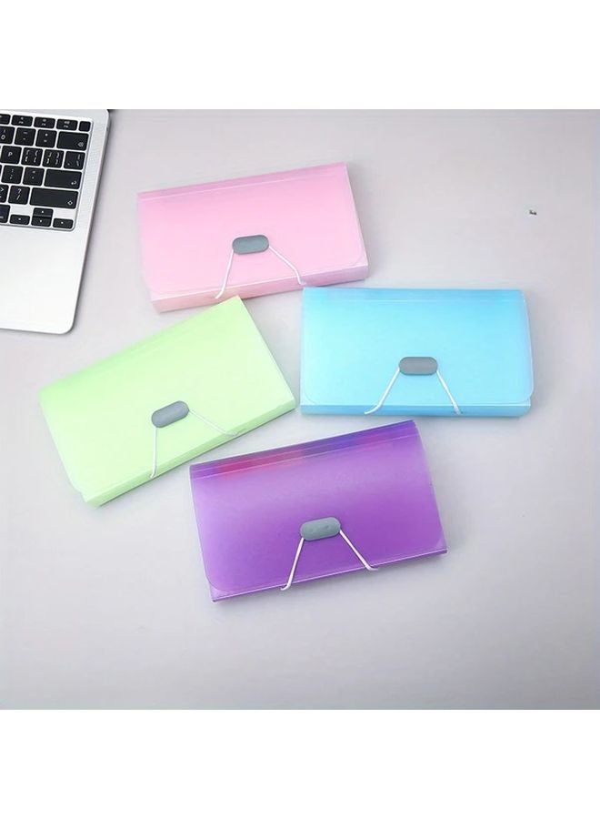 A6 Expanding File Folder Organizer With Elastic Closure Transparent Document Clips Multi Color - Image 4