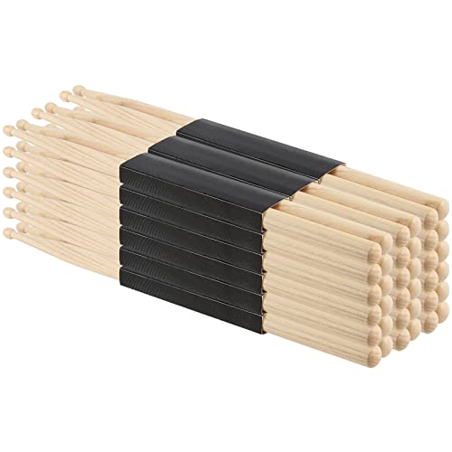 JEUIHAU 18 Pairs Maple Drum Sticks, 5A Wood Tip Drumstick, Classic Wooden Drumsticks for Student and Adult - Image 1