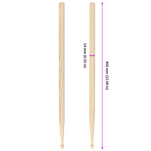 JEUIHAU 18 Pairs Maple Drum Sticks, 5A Wood Tip Drumstick, Classic Wooden Drumsticks for Student and Adult - Image 2