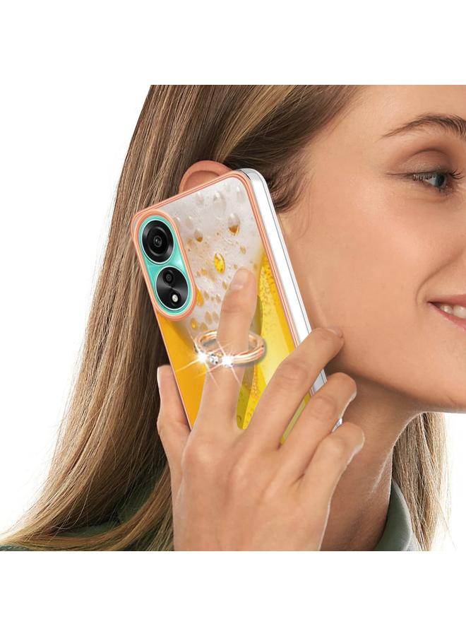 S-TOP Case For OPPO A78 4G Electroplating Dual-side IMD Phone Case with Ring Holder - Image 5