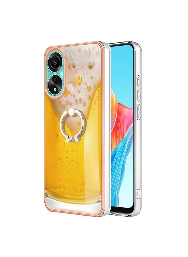 S-TOP Case For OPPO A78 4G Electroplating Dual-side IMD Phone Case with Ring Holder - Image 1