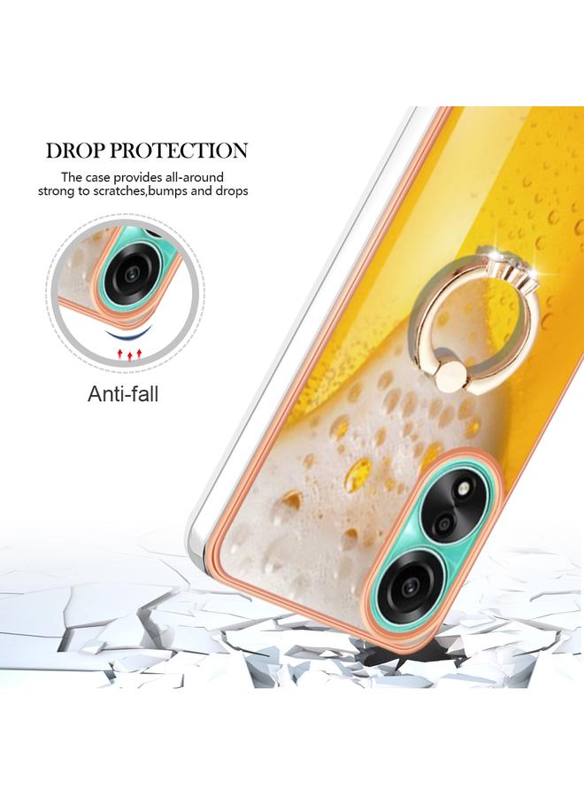 S-TOP Case For OPPO A78 4G Electroplating Dual-side IMD Phone Case with Ring Holder - Image 4