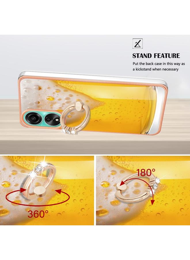 S-TOP Case For OPPO A78 4G Electroplating Dual-side IMD Phone Case with Ring Holder - Image 3