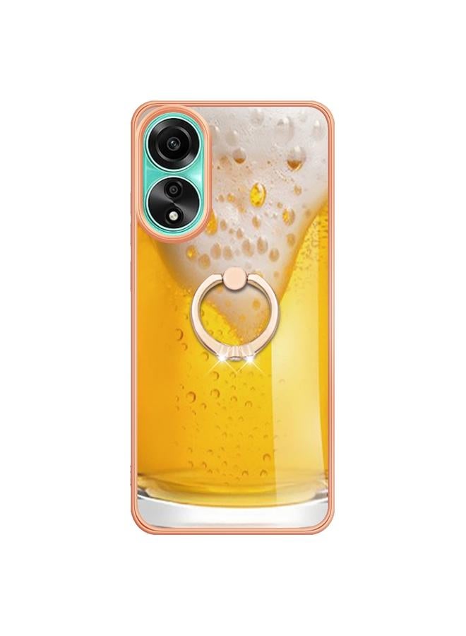 S-TOP Case For OPPO A78 4G Electroplating Dual-side IMD Phone Case with Ring Holder - Image 2