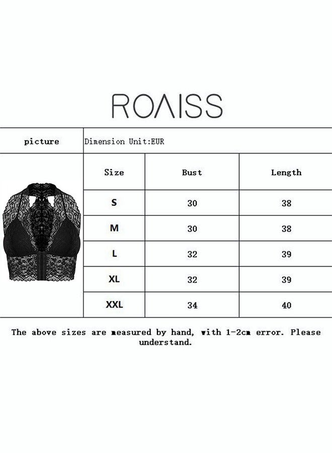 roaiss Women's  Bra Vest Removable Sponge Pad No Steel Ring Bra V Neck Vest Basic Short Vest - Image 3