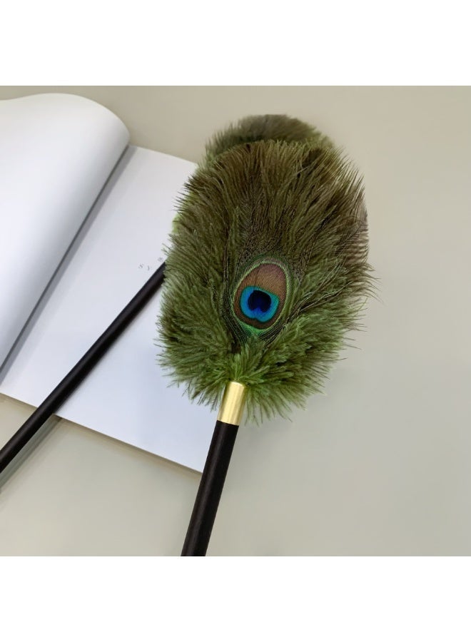 Peacock Feather Duster Home Cleaning Dust Brush Ostrich Feather Decorative 45cm - Image 3