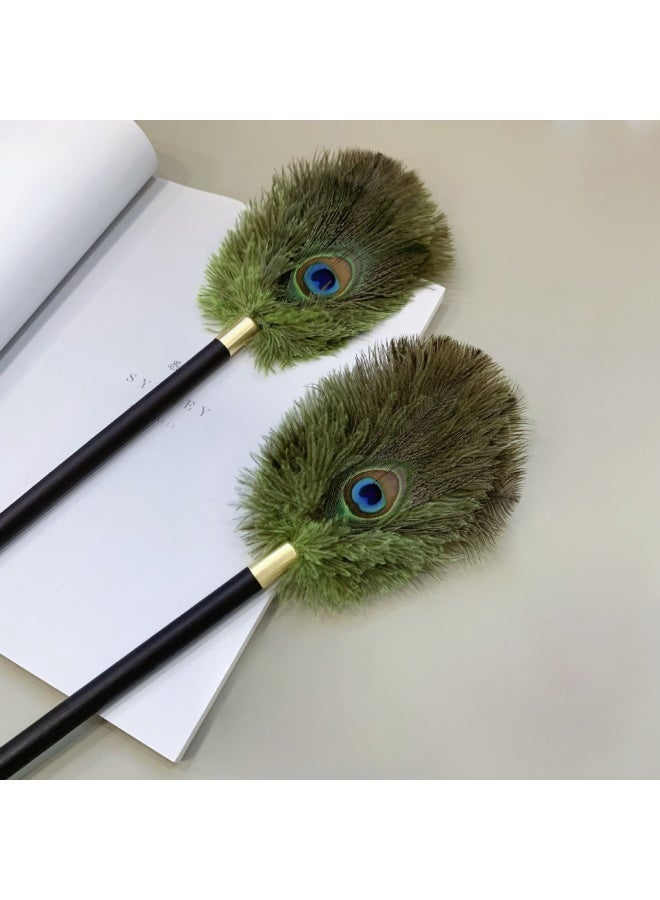 Peacock Feather Duster Home Cleaning Dust Brush Ostrich Feather Decorative 45cm - Image 4