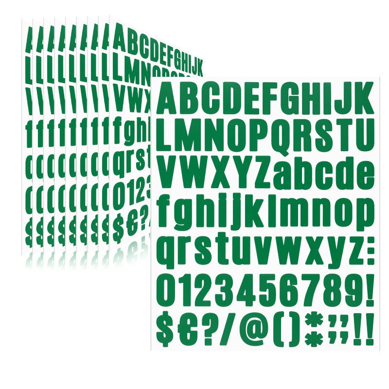 Llewyn Llewyn 810 Pieces 10 Sheets Letter StickersSelf Adhesive Vinyl Waterproof Mailbox Numbers StickersAlphabet Number Stickers for MailboxWindowDoorSignAddress NumberBusiness1 Inch Green 