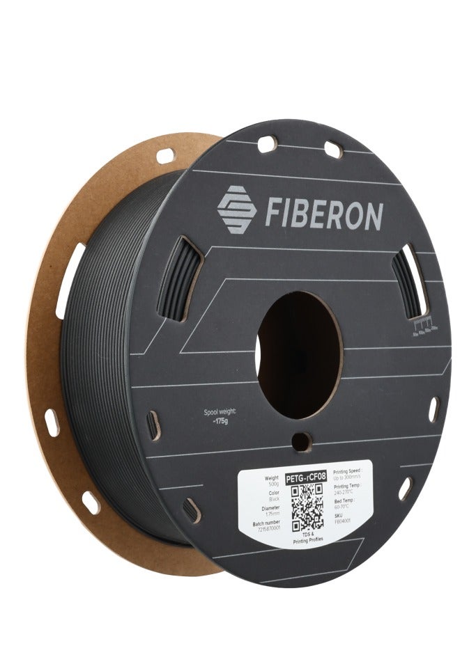 Polymaker Fiberon PETG-RCF Filament Black 1.75mm 500g, Recycled Carbon Fiber Reinforced PETG - Fiberon PETG-RCF 3D Printing Filament Ideal for Drone and Automotive Products
