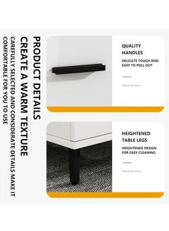 fashionhome Modern Length Retractable Design Home Office Desk Multifunction Table Built in CPU Storage Rack Computer Desk Workstation with 3 Drawers 120x60x75 cm  - Image 5