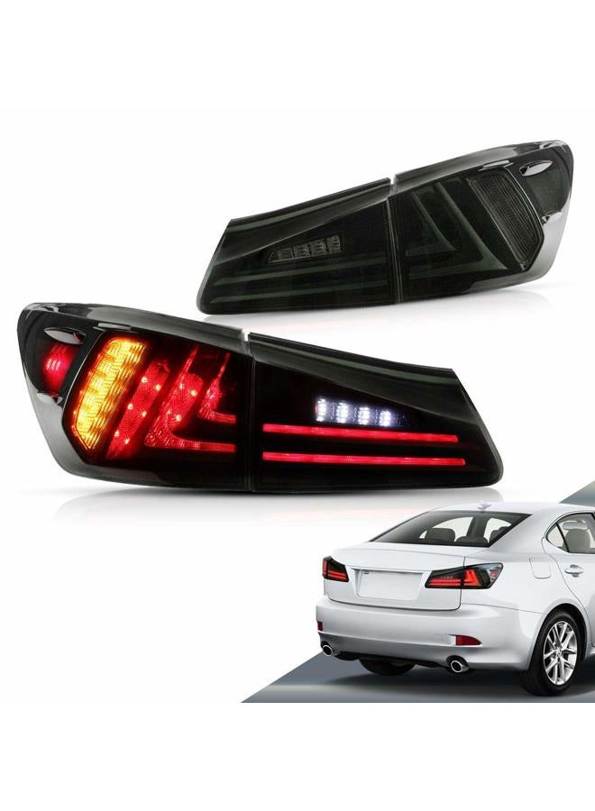 VLAND LED Taillights Compatible with Sedan Base Lexus IS250 IS350 IS22d 2006-2013, ISF 4-Door 2008-2015 (Not for IS250C/IS350C), Smoked/Tinted - Image 1
