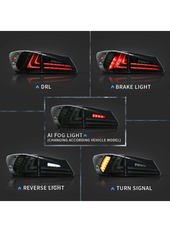 VLAND LED Taillights Compatible with Sedan Base Lexus IS250 IS350 IS22d 2006-2013, ISF 4-Door 2008-2015 (Not for IS250C/IS350C), Smoked/Tinted - Image 2