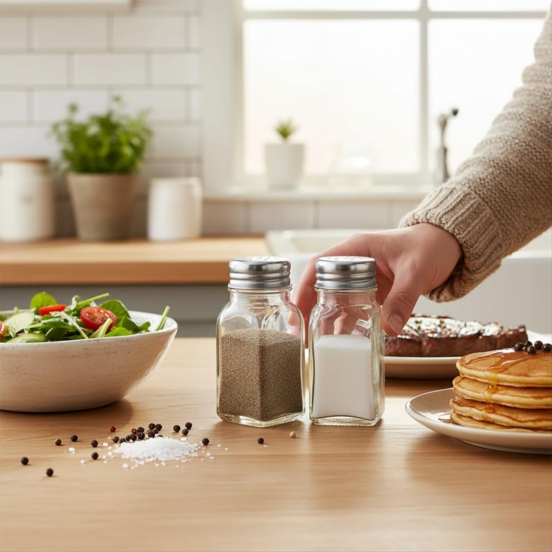 BNYD Salt and Pepper Shakers Set Clear Glass, Kitchen Gadgets Cooking Table - Image 5