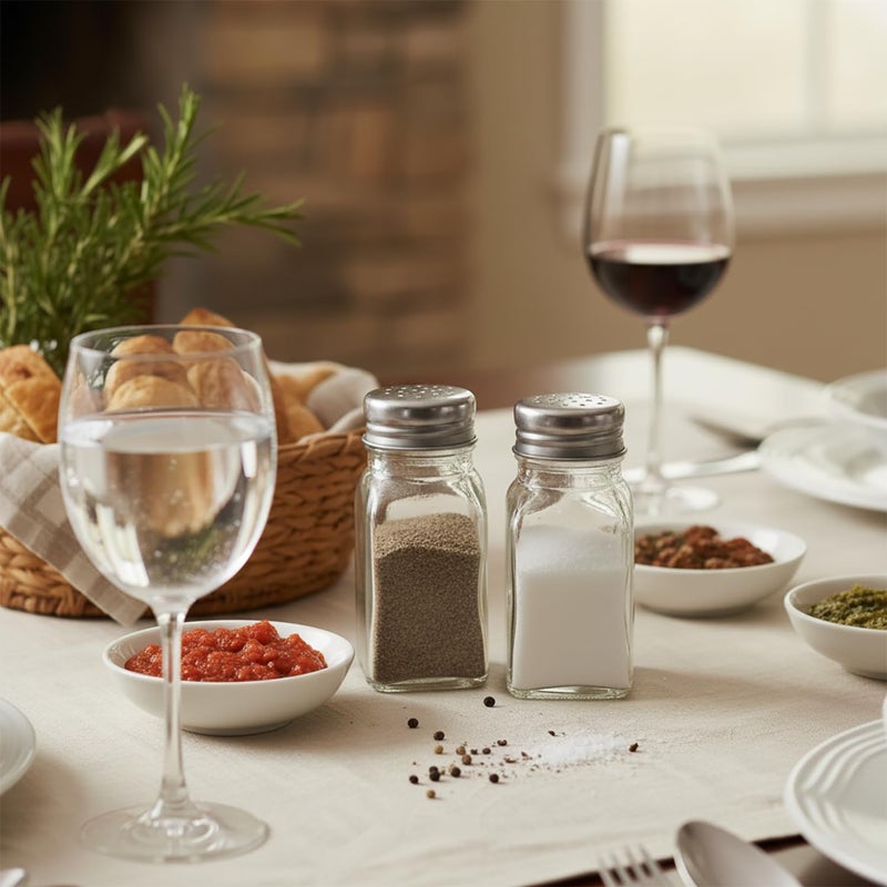 BNYD Salt and Pepper Shakers Set Clear Glass, Kitchen Gadgets Cooking Table - Image 3