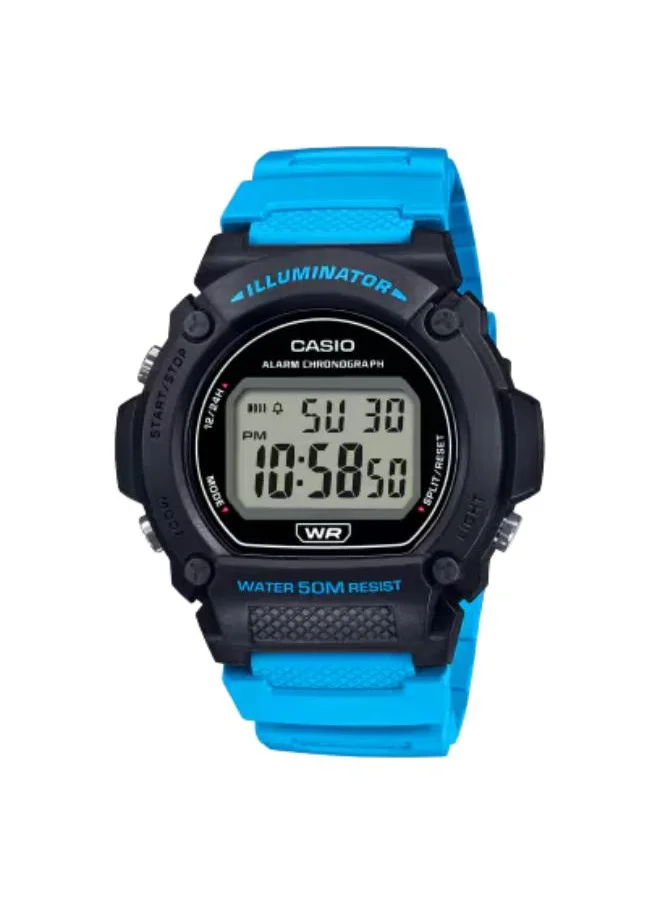 CASIO Men's Digital Display Watch With Blue Resin Strap - W-219H-2A2VDF