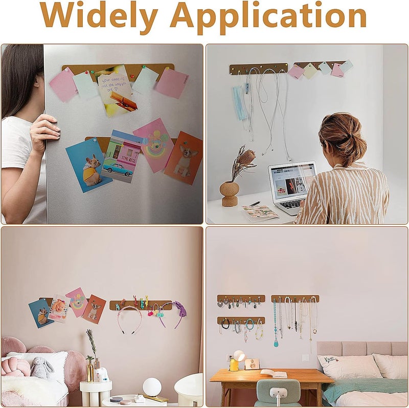 RANUR Self Adhesive Felt Bulletin Bar Strip, Reminder Board with 35pcs Drawing Pins, Lightweight to Do List Board for Wall Soft Board for Study Room, Photos, Schedules, Size 33 X 5 X 1.3 cms (Brown) - Image 4