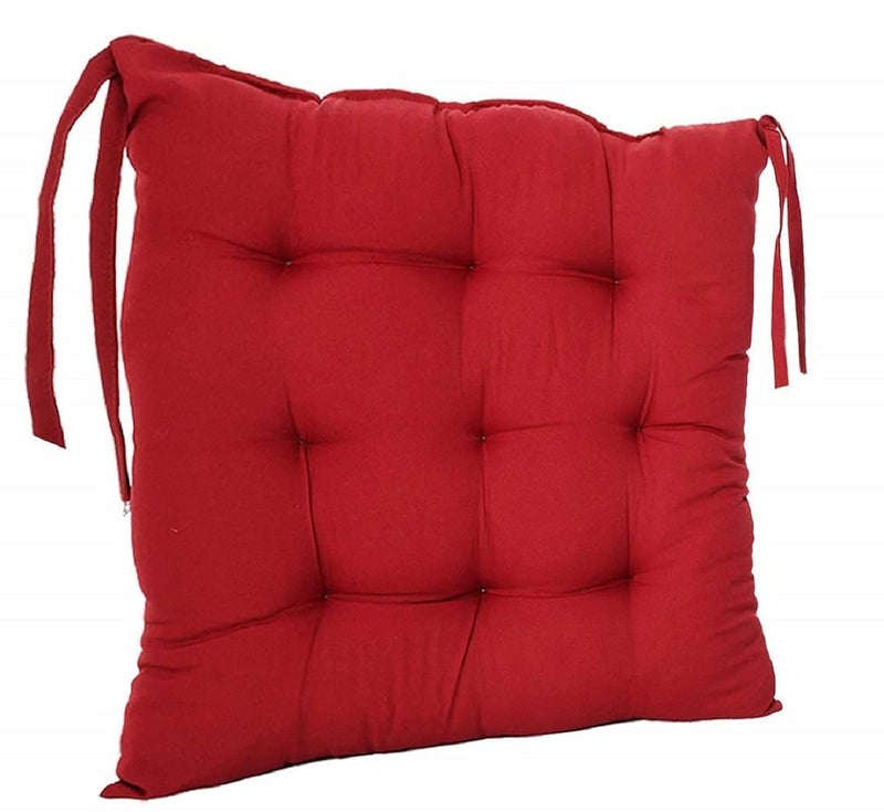 MITULSquare Chair PadSeat CushionCar Seat PadOffice Chair PadStool CushionCotton Chair Pad 40X40 CM Square RED 6 - Image 3