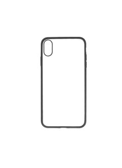 Hard Silicone Back Phone Protection Transparent Cover With Colored Edges For iPhone XS Max - Black - CFSBAT2-706