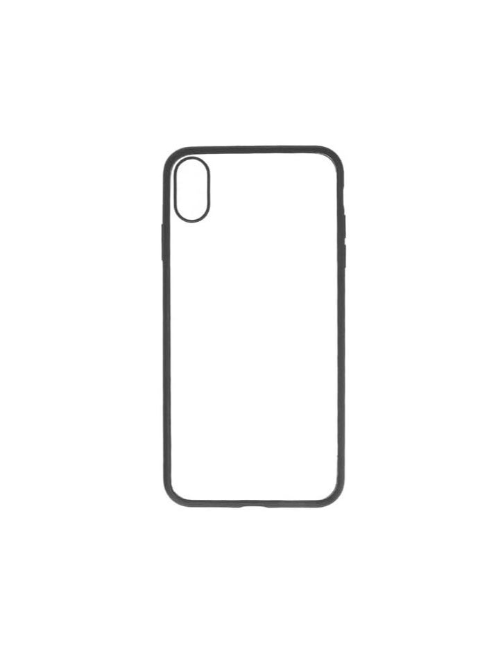 Generic - Hard Silicone Back Phone Protection Transparent Cover With Colored Edges For iPhone XS Max - Black - CFSBAT2-706 - Image 1