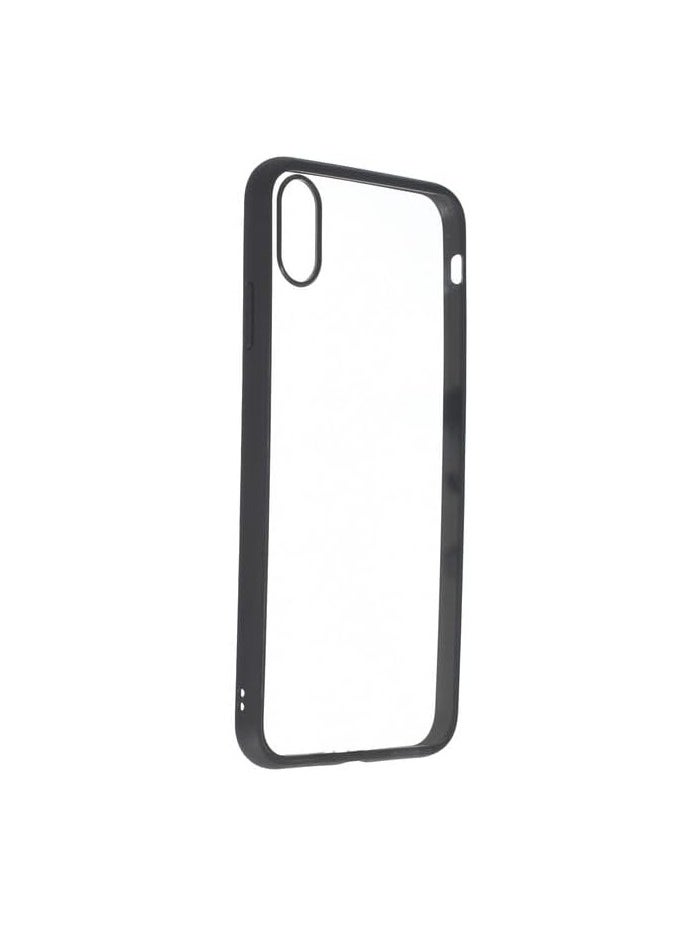 Generic - Hard Silicone Back Phone Protection Transparent Cover With Colored Edges For iPhone XS Max - Black - CFSBAT2-706 - Image 1