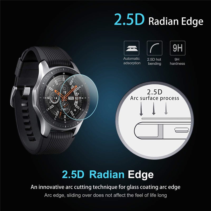 Diruite 4-Pack for Samsung Galaxy Watch 46mm (2018) / Gear S3 Screen Protector Tempered Glass, [2.5D 9H Hardness] [Anti-Scratch] (DO NOT Fit for Galaxy Watch 4 Classic 46mm) - Image 4