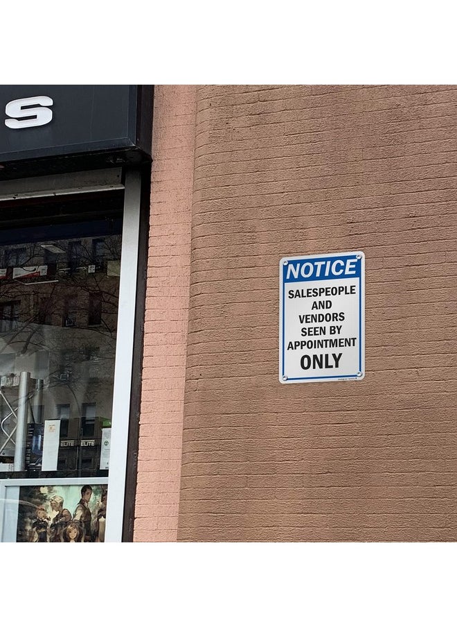 SmartSign SmartSign "Notice - Salespeople And Vendors Seen by Appointment Only" Sign | 12" x 18" Aluminum  - Image 3