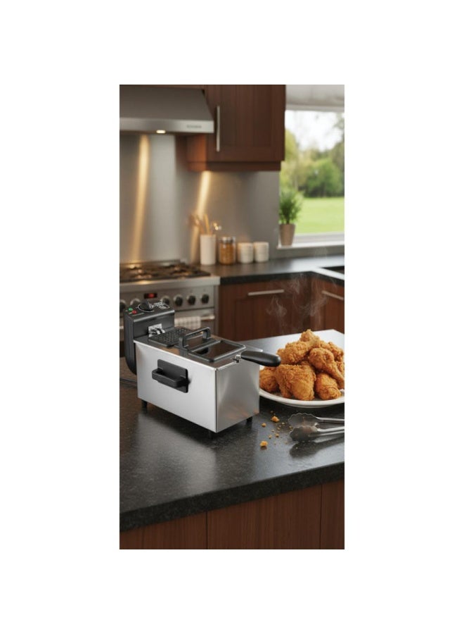 Typhoon Deep fryer without window - 3 liters - 2000 watts - Silver - TY-04-002 - Image 3