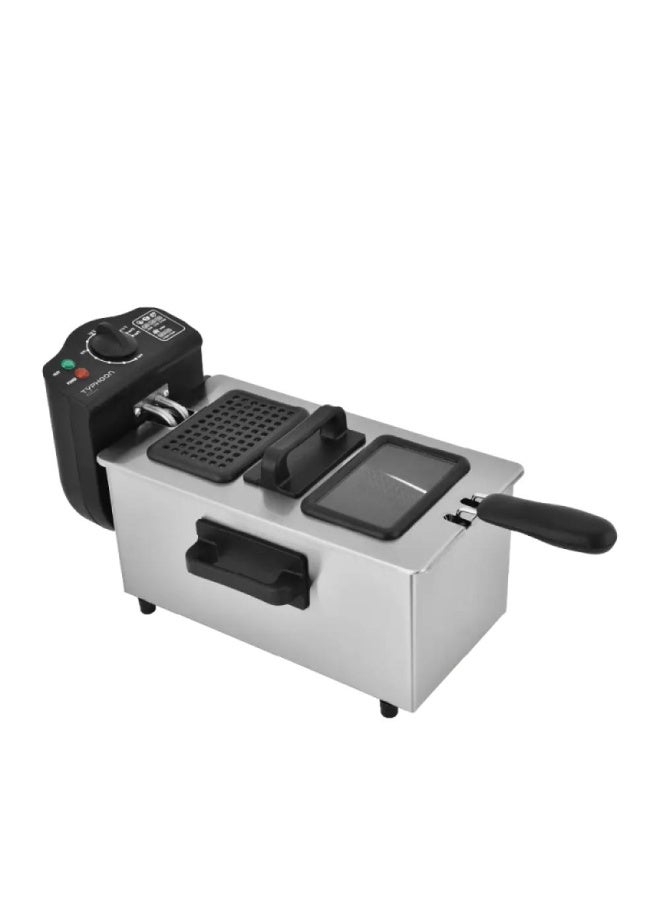 Typhoon Deep fryer without window - 3 liters - 2000 watts - Silver - TY-04-002 - Image 2