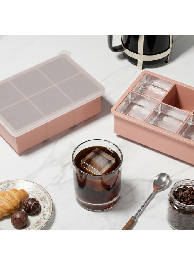 Silicone Ice Cube Trays 4 Pack - Large Size Silicone Ice Cube Molds with Leak Proof Removable Lid Square Ice Cube Tray And BPA Free for Cocktail,Whiskey, Stackable Flexible Ice - Image 3