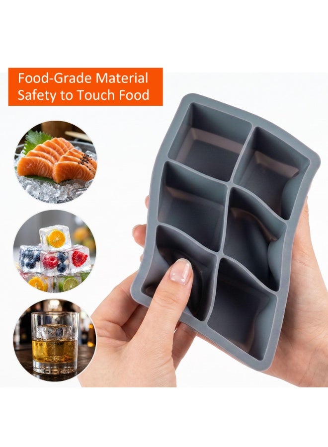 Silicone Ice Cube Trays 4 Pack - Large Size Silicone Ice Cube Molds with Leak Proof Removable Lid Square Ice Cube Tray And BPA Free for Cocktail,Whiskey, Stackable Flexible Ice - Image 5