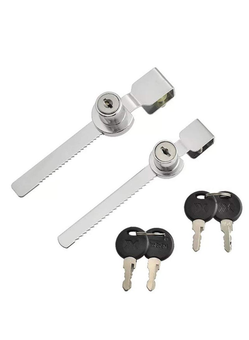 Sliding Glass Door Ratchet Locks, Serrated Locks, Glass Cabinet Locks, Sliding Shell Locks Window Locks, Sliding Door Frame Locks, Drawer Cabinet Door Locks, Keyed Alike Showcase Display - 2 Pack  - Image 1
