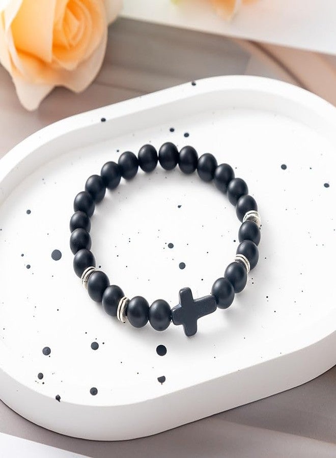 Salty Alpha Pack of 2 Near God Volcanic Rock Band for Men | Hand Bands for Boys | Wrist Bracelets for Man | Fashion Jewellery Accessories | Stylish | Christmas, Marriage, Birthday | Gift for Valentine Day - Image 3