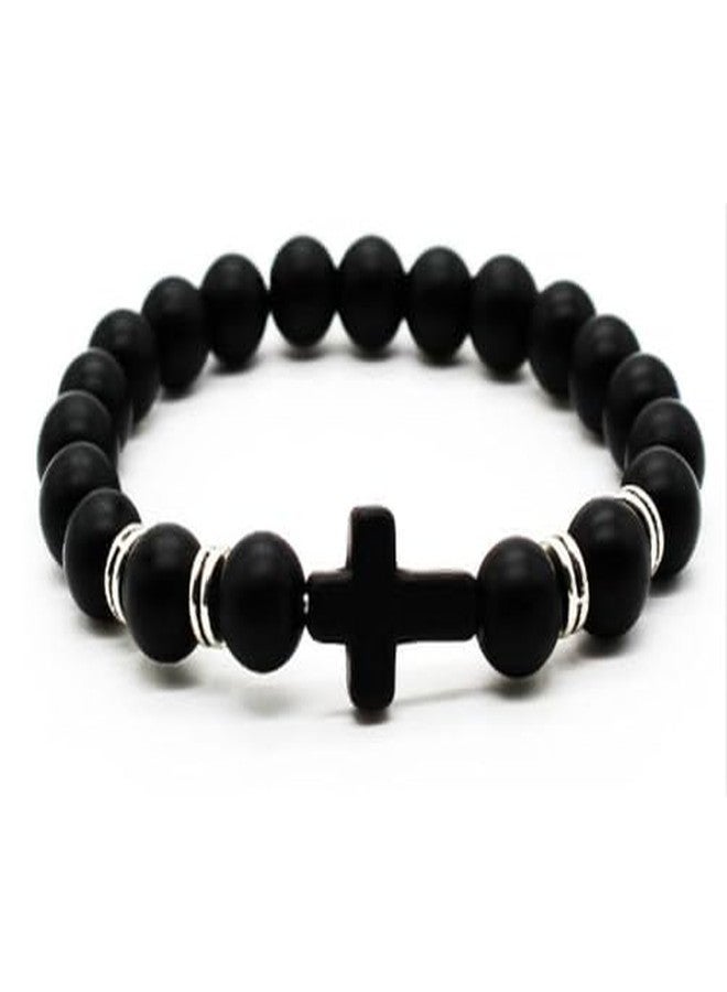 Salty Alpha Pack of 2 Near God Volcanic Rock Band for Men | Hand Bands for Boys | Wrist Bracelets for Man | Fashion Jewellery Accessories | Stylish | Christmas, Marriage, Birthday | Gift for Valentine Day - Image 4