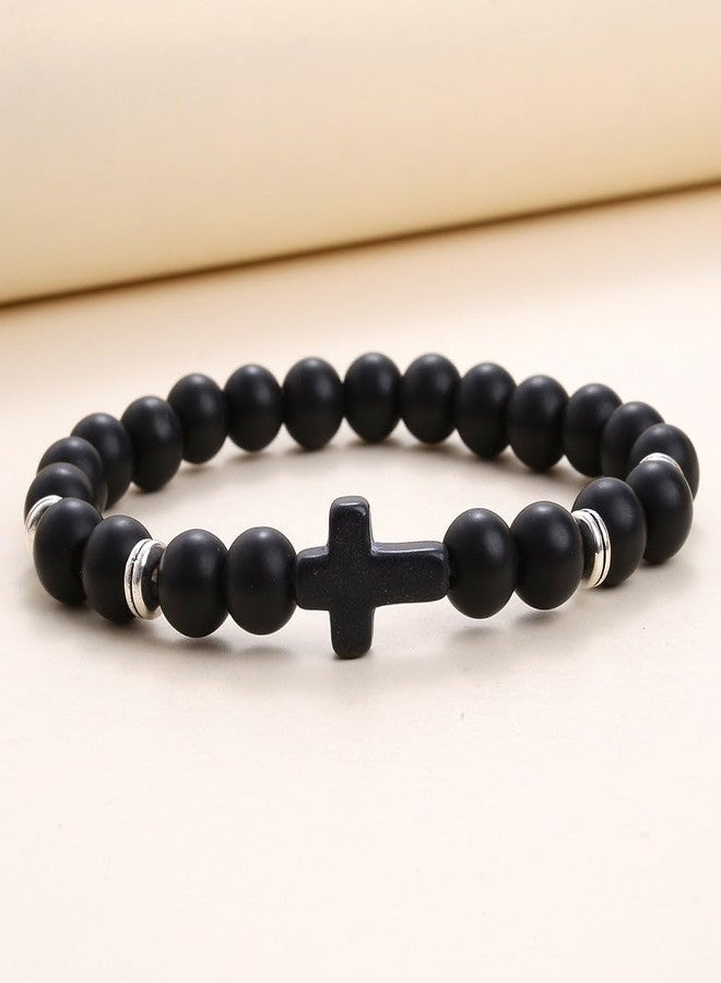 Salty Alpha Pack of 2 Near God Volcanic Rock Band for Men | Hand Bands for Boys | Wrist Bracelets for Man | Fashion Jewellery Accessories | Stylish | Christmas, Marriage, Birthday | Gift for Valentine Day - Image 2