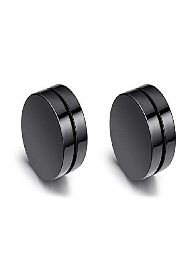 VIEN 8MM Stainless Steel Magnetic Earring Studs for Non Pierced Ears for Men Women - Image 1
