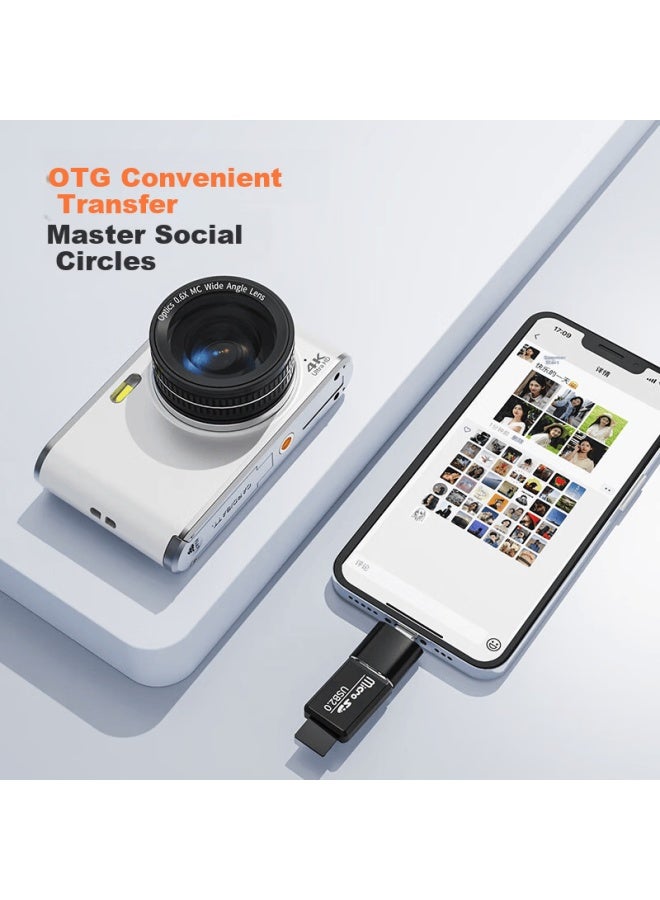 Caizu 6400w Pixel Student Dual Camera Hd Selfie Digital Camera Wide-angle Microscope Fisheye Triple Lens Kit Replacement Ccd Card Camera With 128gb Memory Card - Image 2