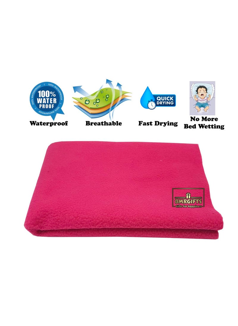 BMRGIFTS BMRGIFTS Cotton Extra Absorbent Waterproof Quick Dry Sheet for Baby Washable Mattress Bed Protector Sheet for Toddler Children Pack of 3 Medium Size 70x100 cm Pink Royal Blue Light Green  - Image 4