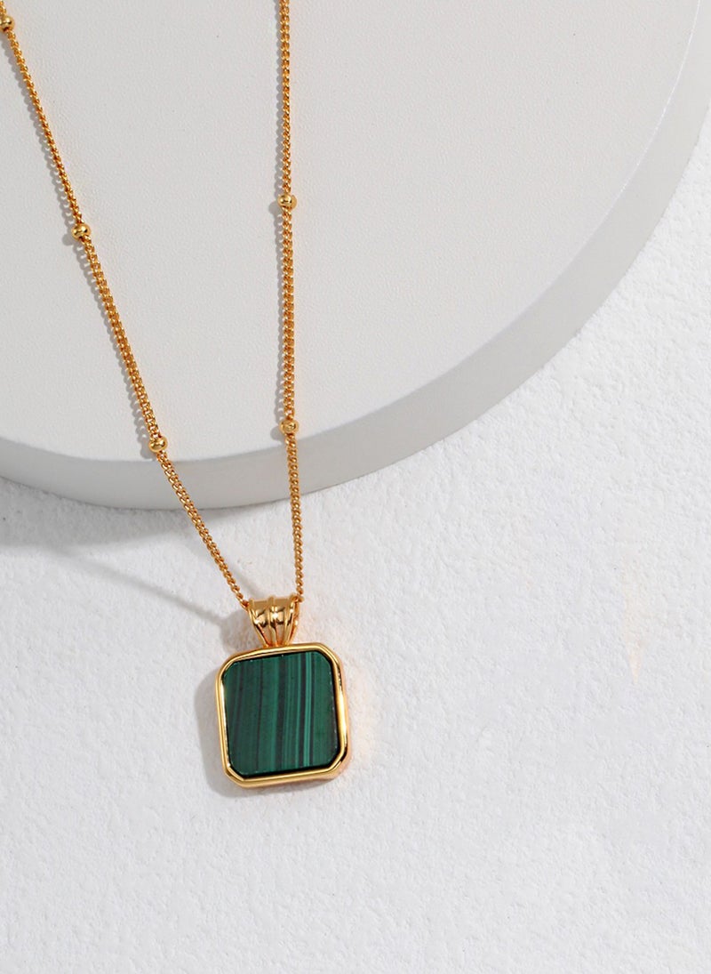 Natural Malachite Pendant Necklace - Image 2