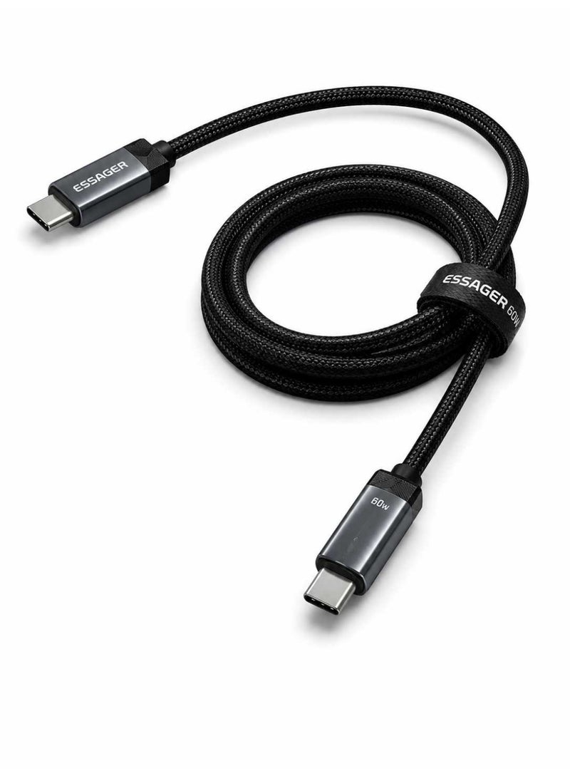 ESSAGER USB C to USB C Cable Digital display 100W USB C Charger Cable for iPhone 17/17 Air/17 Pro/17 Pro Max/16, MacBook Pro, iPad Pro Samsung Galaxy S25/S24/S22 Ultra, Switch, Pixel, (60W, 1M) - Image 2