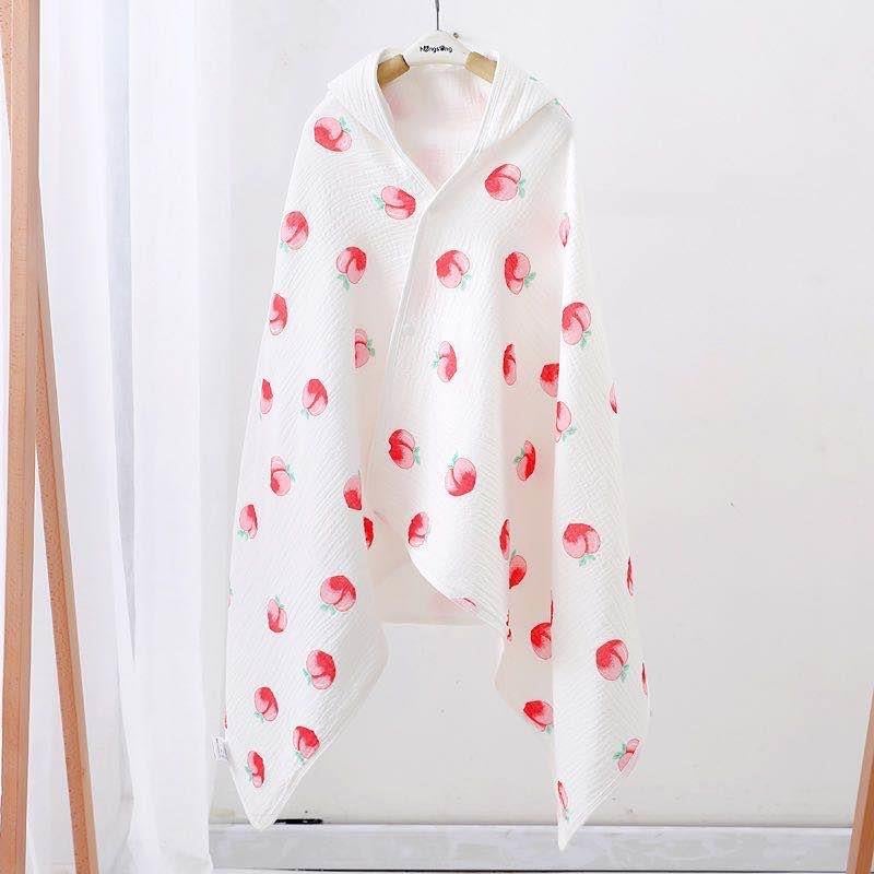 4-Layer Gauze Children'S Poncho Baby Bath Towel Printed Infant Cloak Towel Hooded Cape Style - Image 5