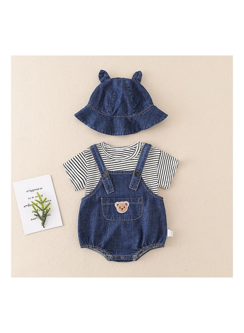 Loquat Baby Summer Set One Piece Denim Strap Pants  - Image 1